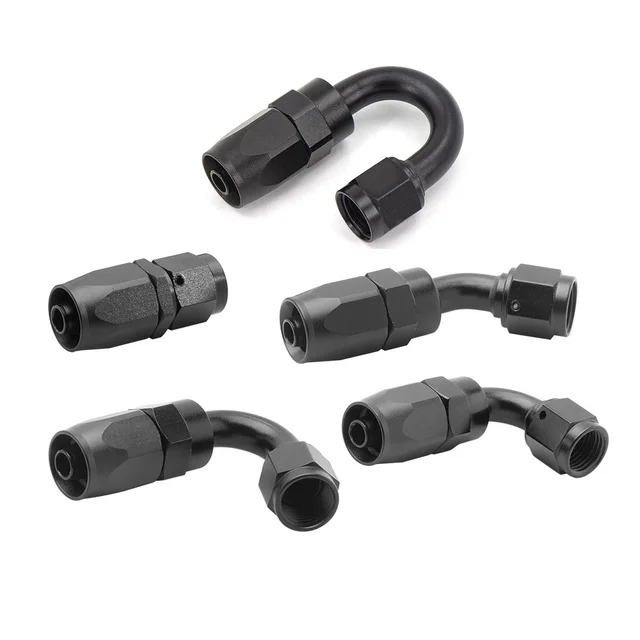 AN6/AN8/AN10 Prosty 0 ° /45 ° /90 ° /120 ° /180 °   Stopniowany aluminiowy obrotowy adapter końcówki węża Przewód paliwowy oleju WTYCZKA NPT Hurtownia