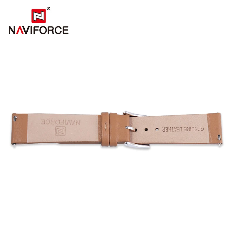 NAVIFORCE Genuine Leather Watchbands 20mm Black Dark Brown Blue Women Men Cowhide Watch Strap Belt with Stainless Steel Buckle