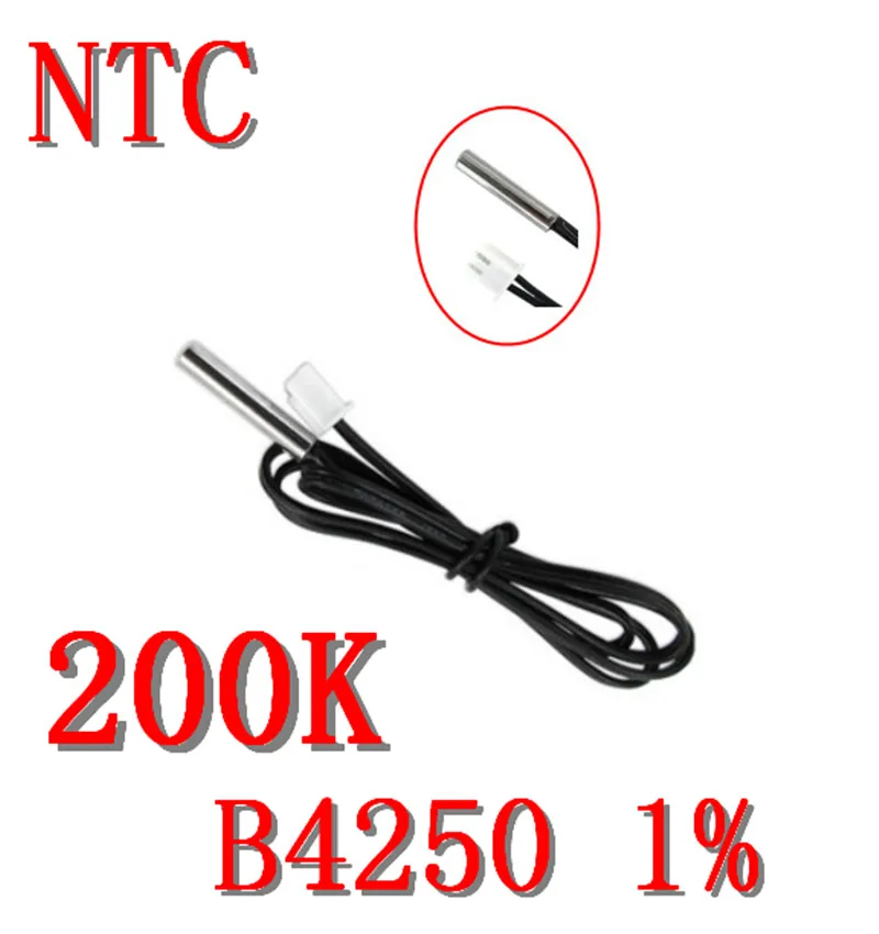 Wasserdicht NTC temperatur sensor 200K B4250 1% genauigkeit NTC thermistor200K 4250 1% negative temperatur controller NTC200K-4250