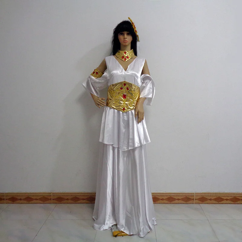 

Saint Seiya Saori Kido Athena Christmas Party Halloween Uniform Outfit Cosplay Costume Customize Any Size