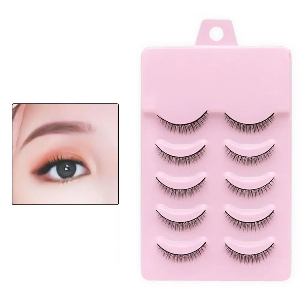 5Pairs False Eyelashes Nice-looking Cross Short Natural Fake Eyes Lashes Artificial Fiber Eyelash Extensions Makeup