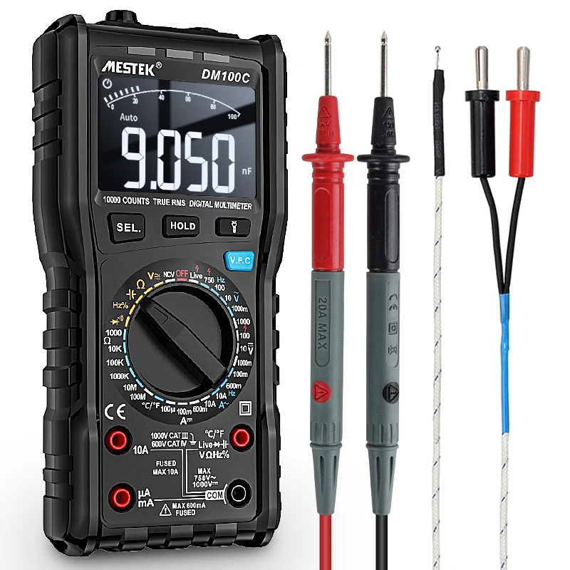 MESTEK Multimeter Digital True RMS NCV Automatic Resistance Voltage Temperature Multimetro Non-Contact Multi Tester