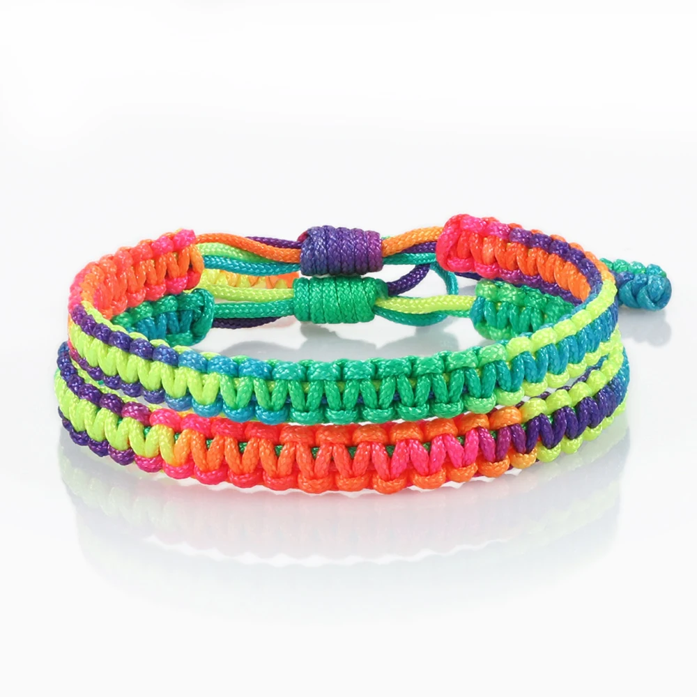 Colorful Thread Braided Bracelets For Women Men Tibetan Buddhist Handmade Knots Rope Adjustable Size Couple Bracelet Accessories