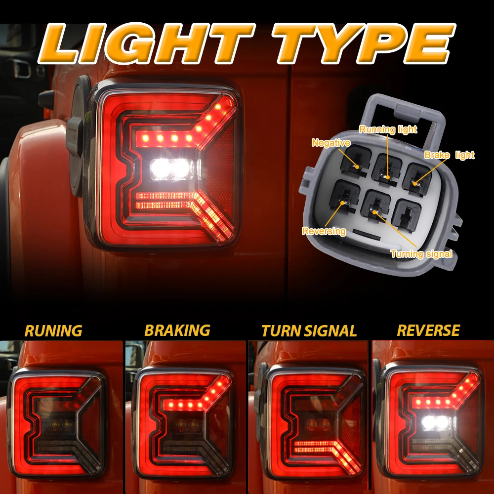 For Jeep Wrangler JL 2018-2020 Taillight Assembly DOT Certification Unique