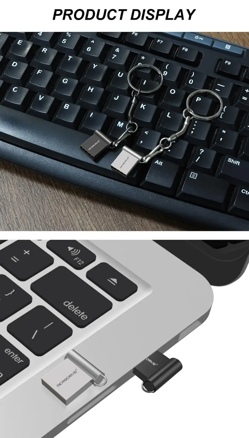 미니 USB 플래시 드라이브 펜 드라이브 USB 2.0, 64GB 32GB 16G 8G 4G 플래시 메모리 스틱, 키링 포함, 128GB U 디스크 크리에이티브 선물