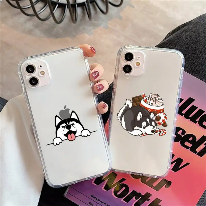 Animal Wolf Husky Dog Puppy Phone Case Transparent for iPhone 11 12 mini pro XS MAX 8 7 6 6S Plus X 5S SE 2020 XR