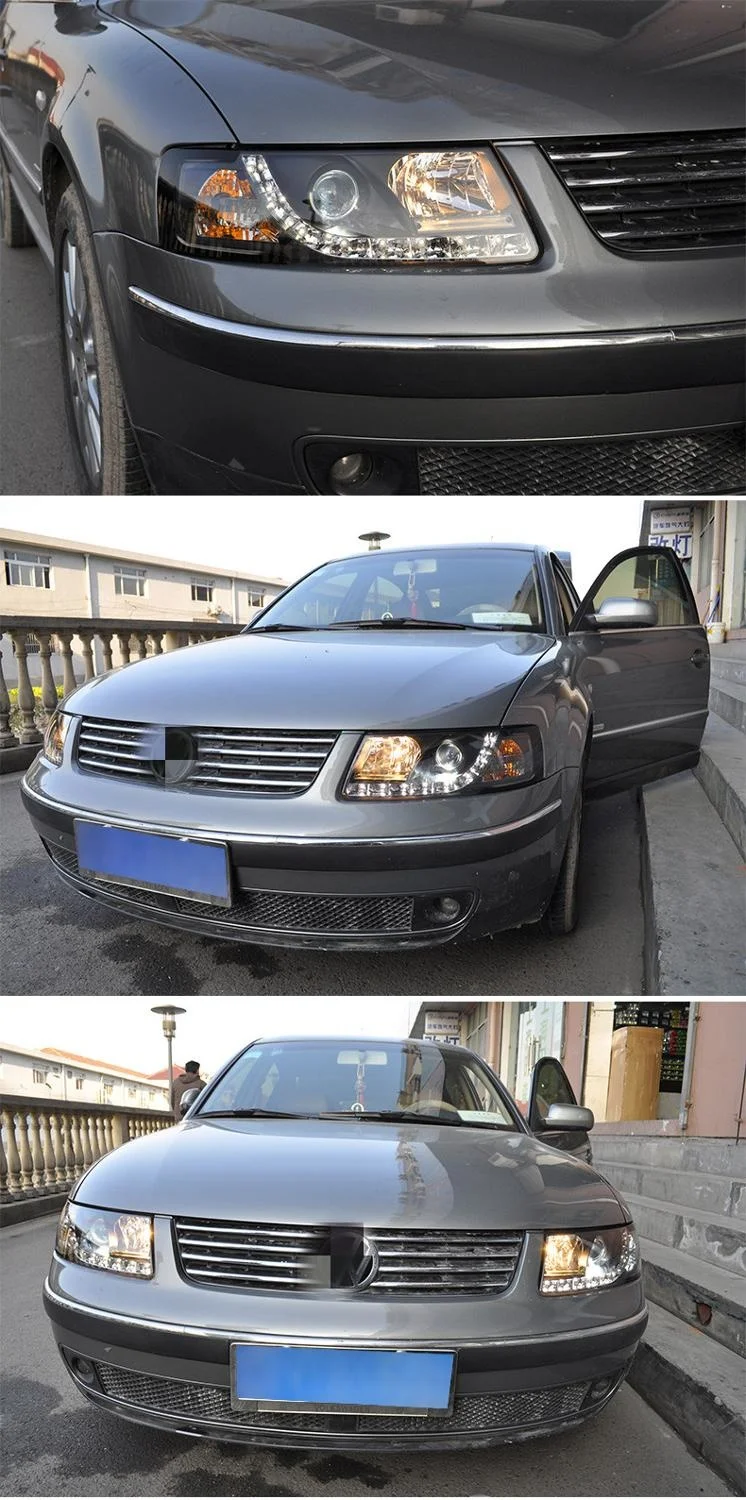 Osmrk HID LED headlight assembly angel eye daytime running light with turn signal for Volkswagen passat b5