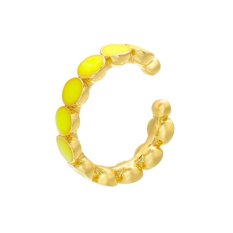 2Pcs(1Pair) Gold-colour Tone Women\'s Ear Cuffs Enamel-Style Ear Clips (No Piercing Required) Women\'s Jewelry Model: VE310