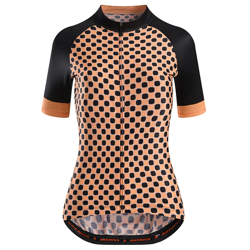 NEW Summer Dots Pattern Cycling Jersey Woman Bike Wear Sport Yellow Red Powder Blue Green Shirt Short Sleeve Riding Clothing