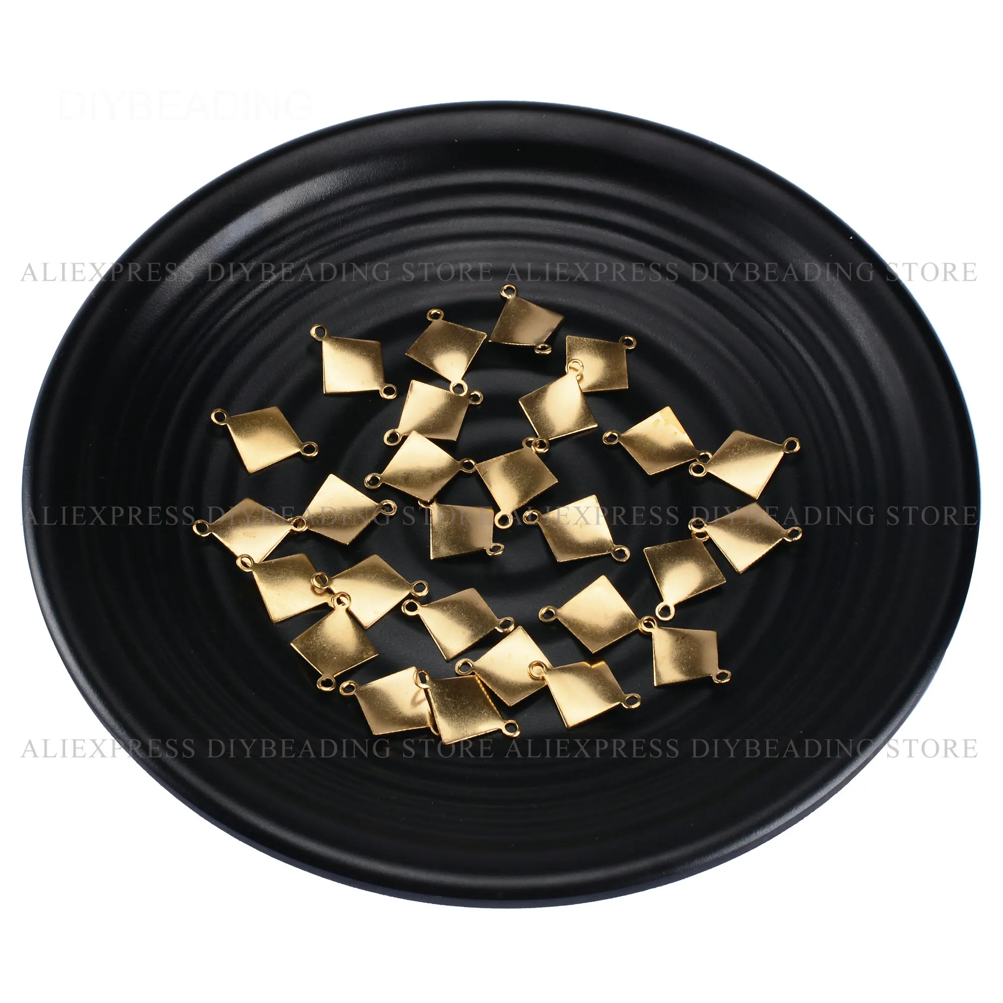 20-500 Pcs Earring Charms Finding Lots Wholesale Brass Curved Square Irrgular Rhombus Geometric Connector Findings for Jewelry