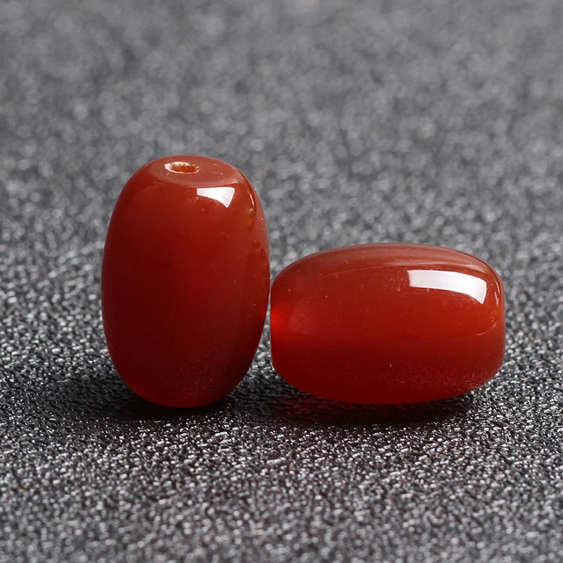 4A Natural Red Agate Barrel Quartz Crystal Single Bead DIY Jewelry Making