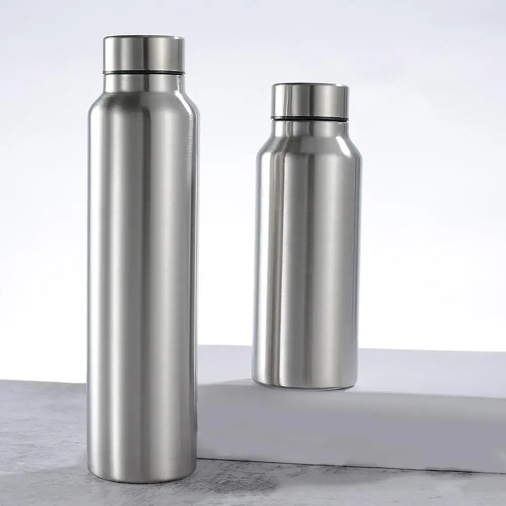 650ML/1000ML Stainless Cola Motion Sports Water Bottle Rugged Water Cup Monolayer Metal Color Cola Drink Bottle Drinkware