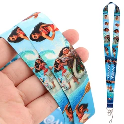 YQ339 Cartoon Princess Moana Lanyard Keychain for Keys USB ID Badge Holder Neck Strap Phone Cord DIY Hang Rope Lariat Cool Gift