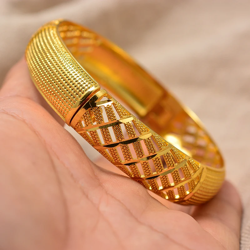 Wando Dubai Turkey Gold Color Wedding Bangles for Women Bride Can OPen Bracelets Ethiopian/france/African/Dubai Jewelry gifts image 6