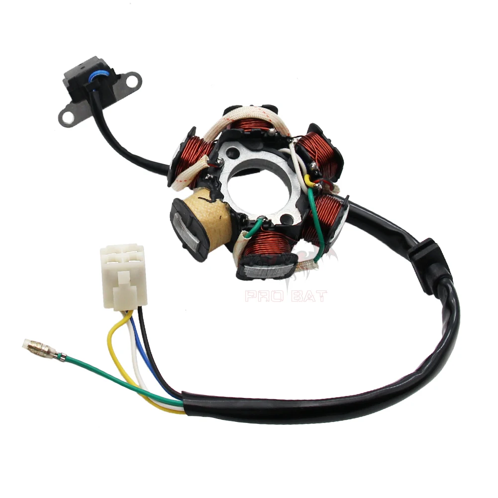 6 Pole Electric Start Magneto Stator Generator Stator for 50cc 70cc 90cc 110cc 125cc For Quad Dirt Bike ATV Go Kart Buggy