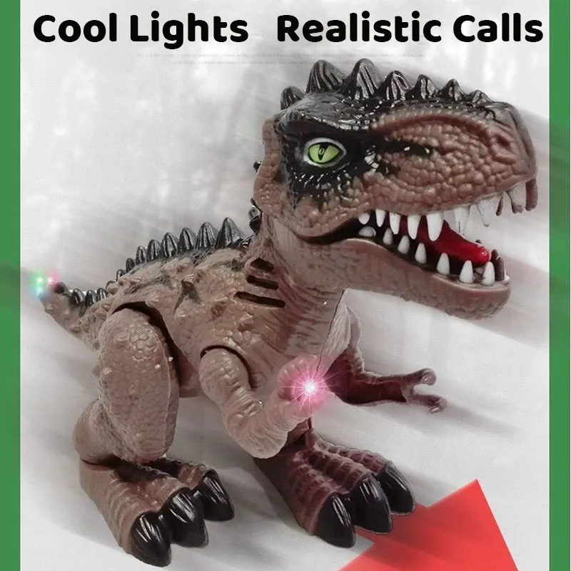 Electronic Dinosaur Interactive Robot Toys Tyrannosaurus With Music Light Animal Lifelike Sounds Kids Walking Dinobot Model