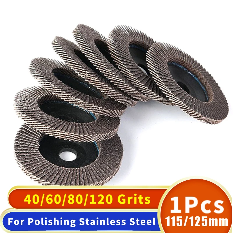5Pcs Grinding Wheels Flap Discs Sanding Discs 115/125mm 4.5/5Inch 40/60/80/120 Grit Angle Grinder Abrasive Wood Tools