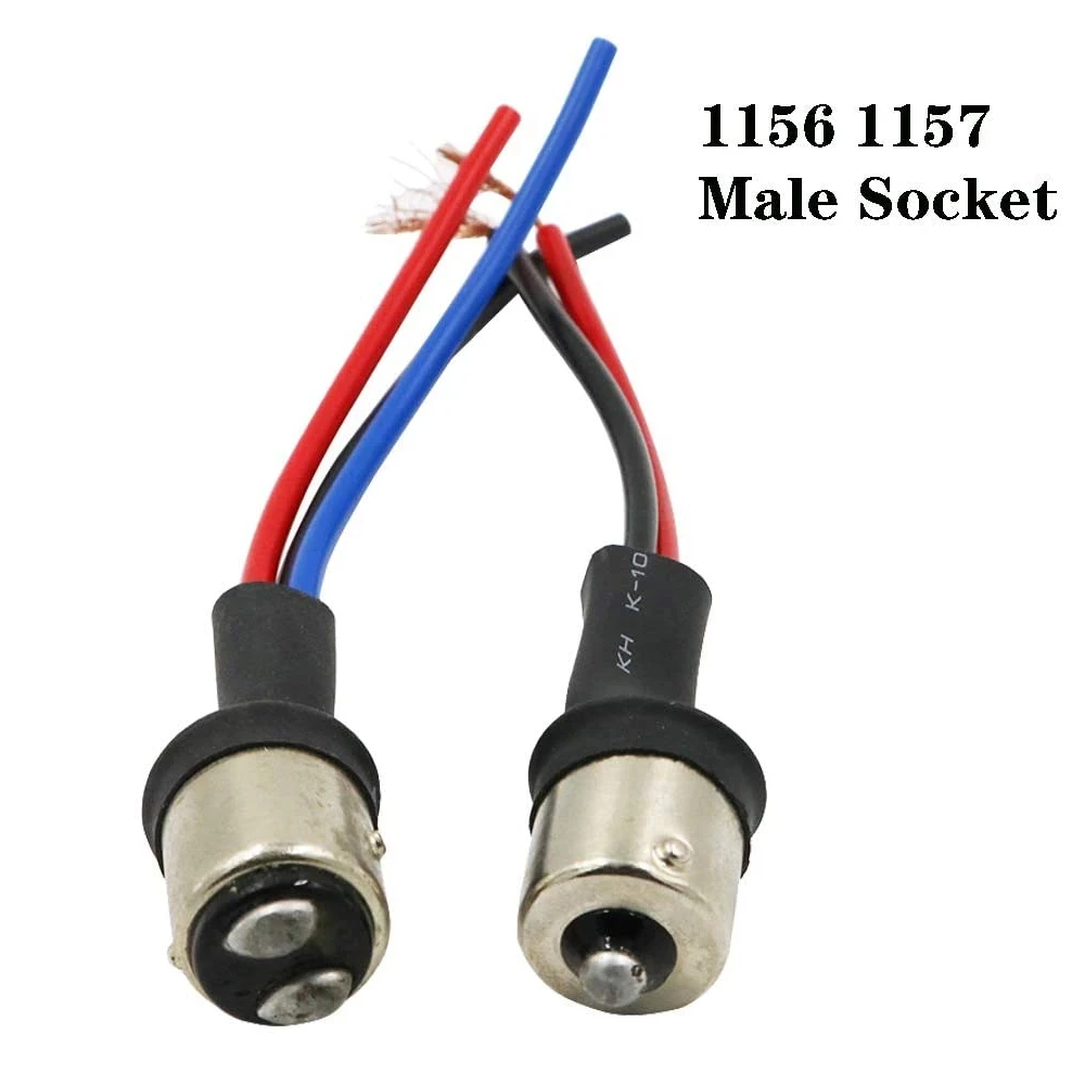 100x BA15S 1156 BAY15D 1157 Male Adapter Socket Wiring Harness For Car Motorcycle Headlig Tail Lamp Headlight Signal Retrofit