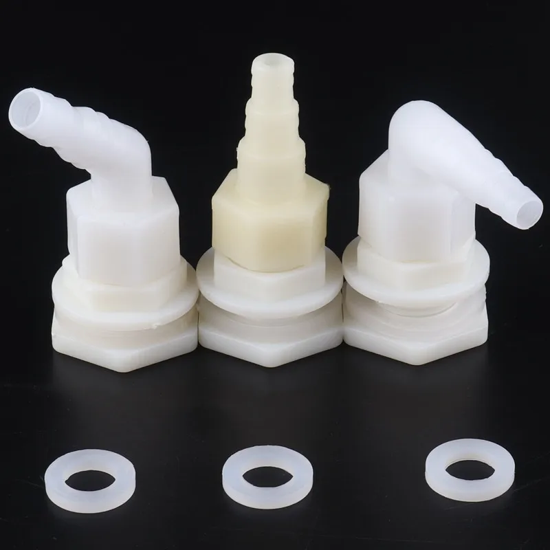 

4Sets 1/2" ABS Aquarium Fish Tank Outlet Connectors Water Tank Adapter Bucket Joints Connector Drainage Pipe Fittings