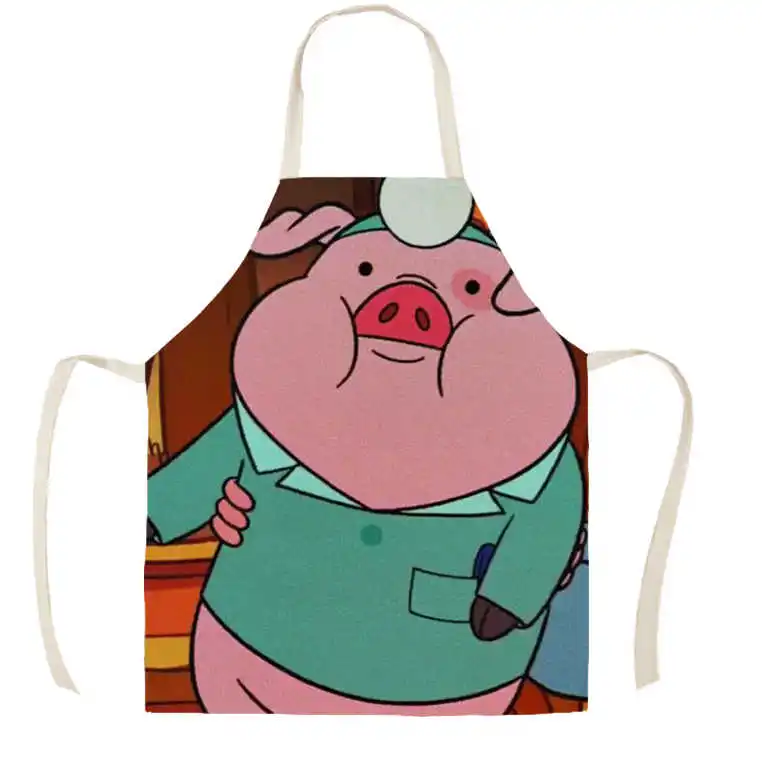 Cute Piggy Pink Pig Apron Adult Kids Kitchen Linen Household Cleaning Ladies Household Cooking Antifouling Apron Wholesale Price