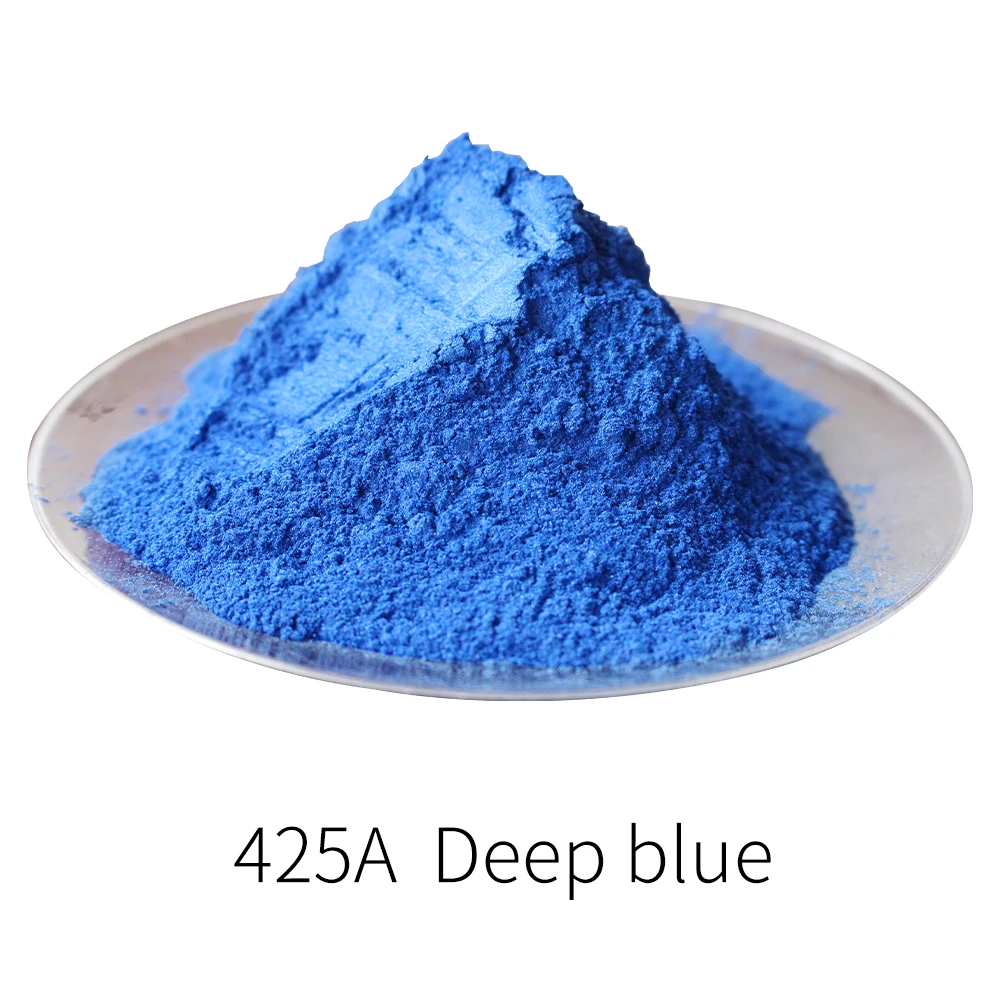 #425A Deep Blue Pearl Powder Pigment DIY Dye Colorant for Nail Decoration Soap Painting Car Arts Craft 100g