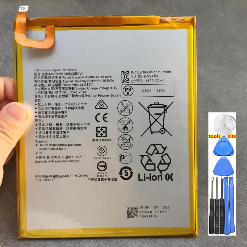 Originale 5100mAh HB2899C0ECW per Huawei MediaPad T5 10 AGS2-L09 AGS2-W09 AGS2-L03 AGS2-W19 /M3 BTV-W09 BTV-DL09 SHT-AL09 Batteria