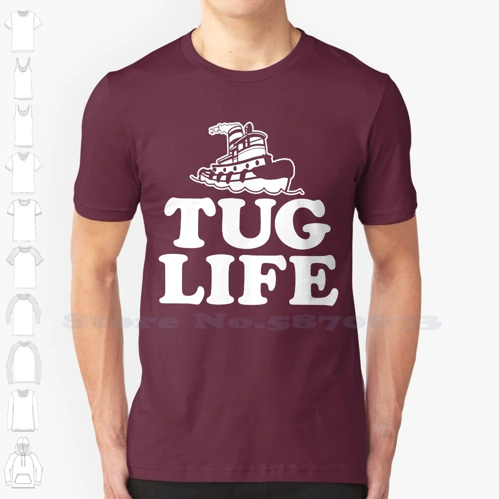 Tug Life-Funny Boat T Shirt T Shirt Discount 100 % Cotton T Shirt For Men's