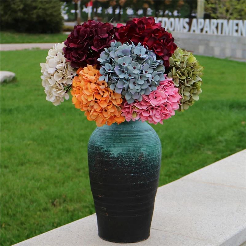 Mur de fleurs artificielles pour mariage, hortensia, accessoires de décoration pour la maison, bricolage de Bouquet de mariée, bonsaï d'intérieur