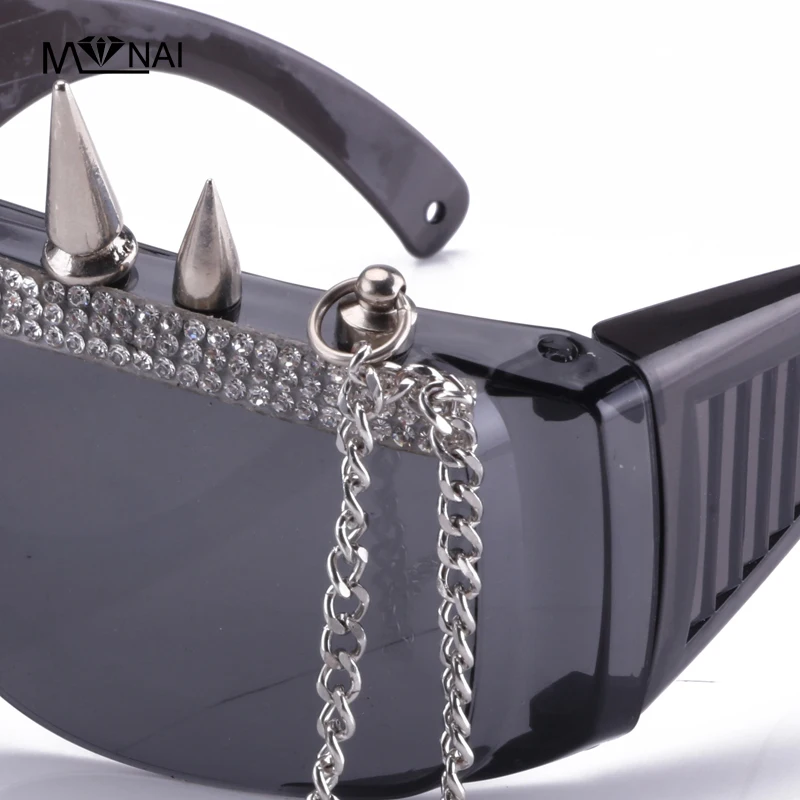 Cosplay Goggles Set With Crystal Rivets 1 Canister Rock Steampunk Masks Stage Party Halloween Masquerade Accessories