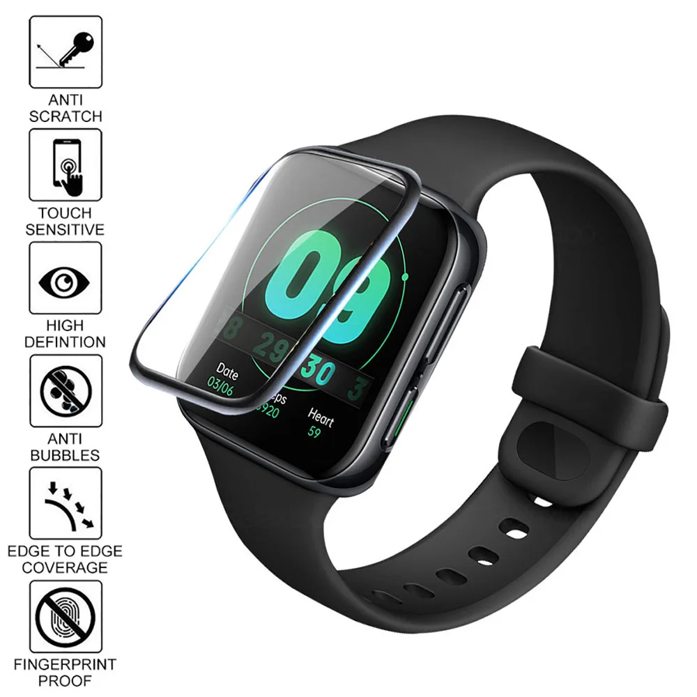 1/2/3pcs Full Screen Protector On For Oppo Watch 41mm 46mm 41 46 MM Realme Watch Smart Band Protective Film Not Tempered Glass