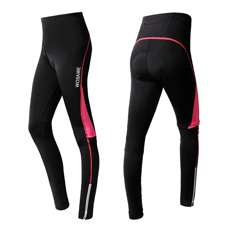 WOSAWE Cycling Tights Pants Sportswear Women\'s Bike Trousers Reflective Bicycle Riding Clothing MTB Padded Female Underpants