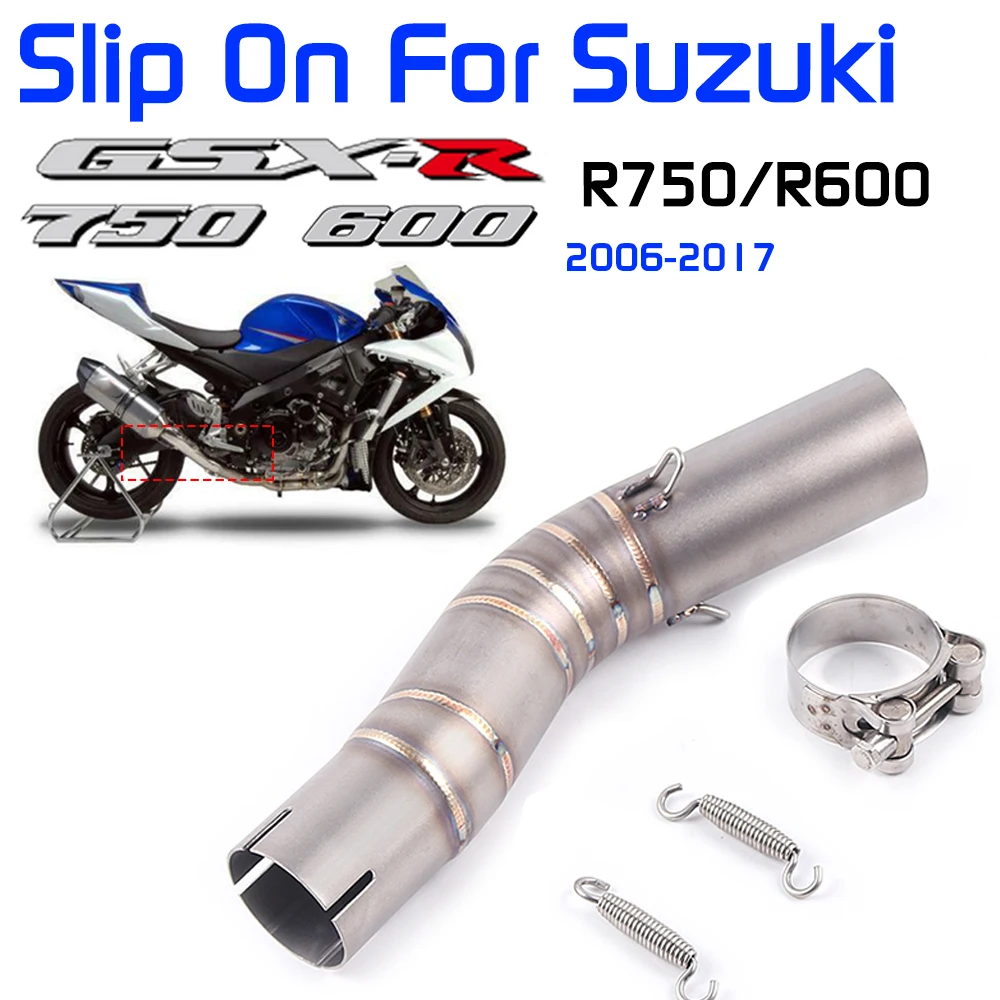 

GSXR 600 750 GSR750 GSXR750 GSXR1000 Exhaust Middle Link Tube Pipe Slip On For Suzuki GSX R600 R700 R750 K6 K7 K8