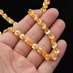 Dubai Gold Color Necklace for women Girls 120cm Women Girl Wife Bride Wedding Necklace