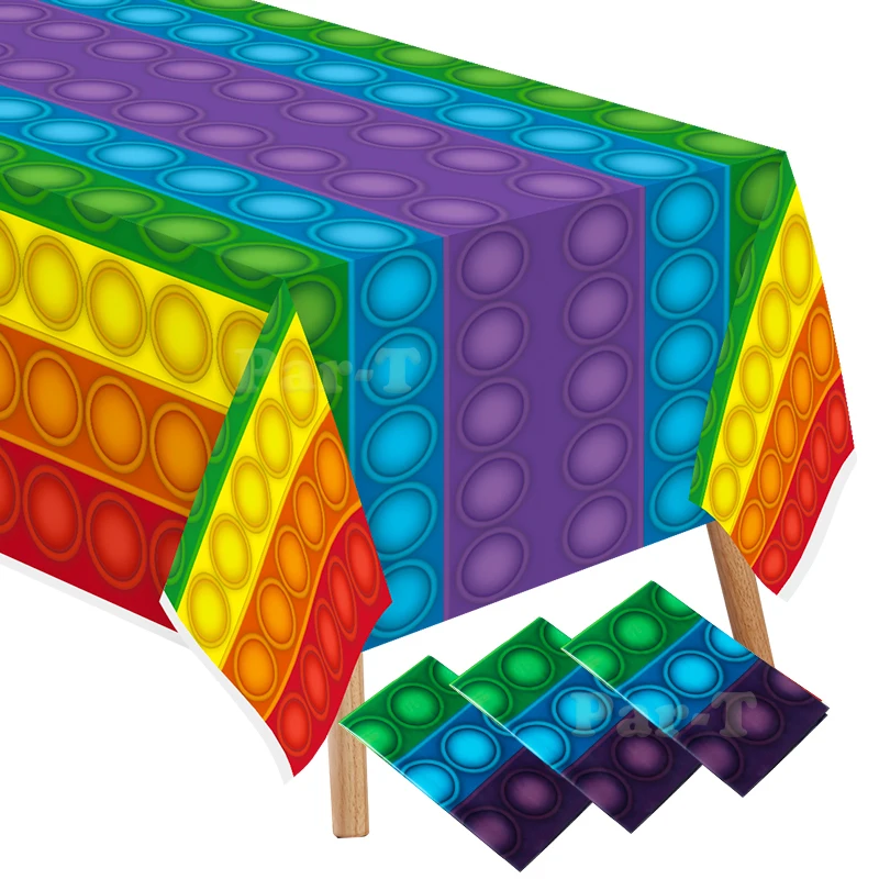 어린이위한 3 개/대 Fidget 장난감 파티 식탁보 플라스틱 방수 야외 수집 테이블 장식 생일 파티 장식