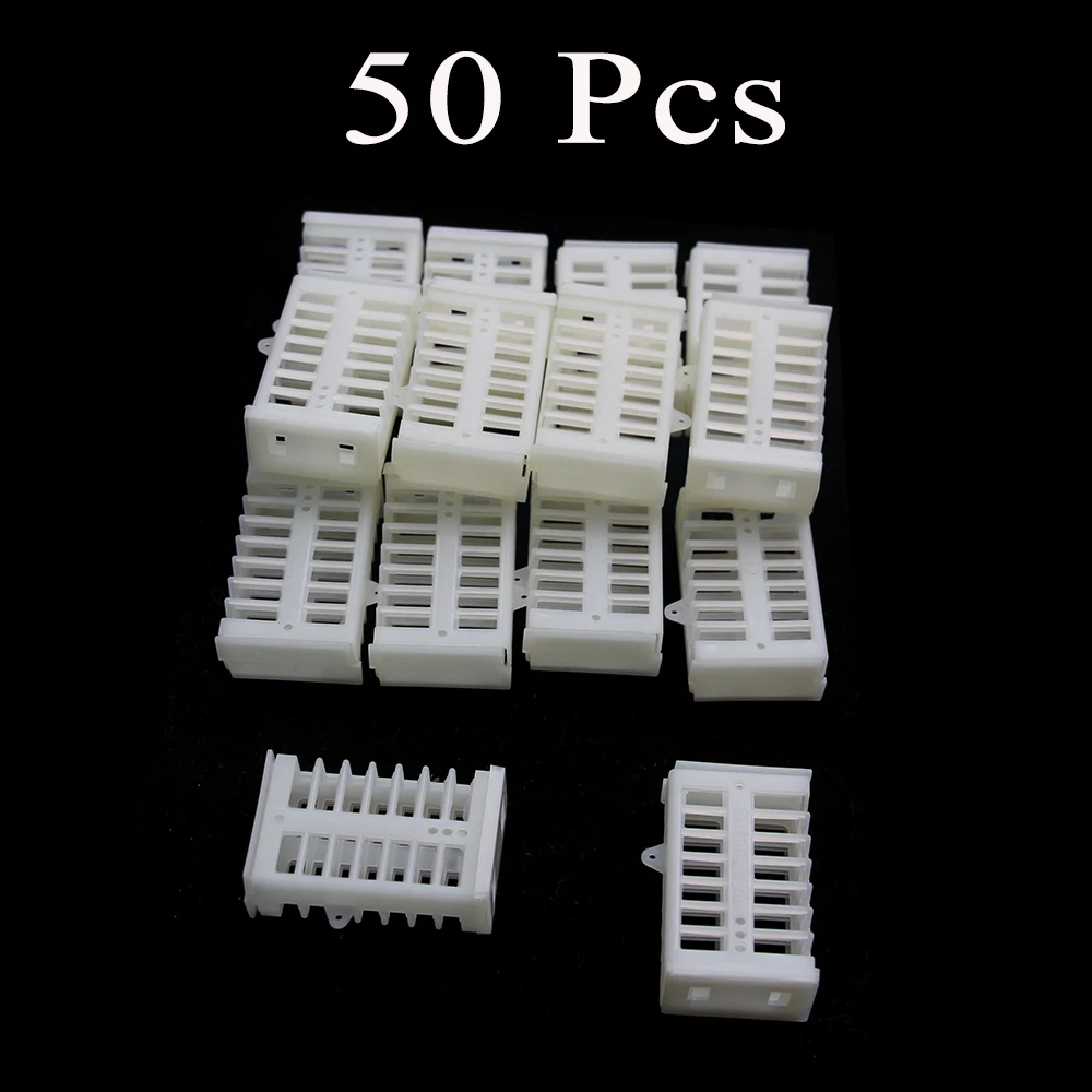 

50PCS Beekeeping Tools Supplies Bee Farm Rearing Cage Pulling Type Imprison Introduction Virgin Queen Cap Box Multifunctional