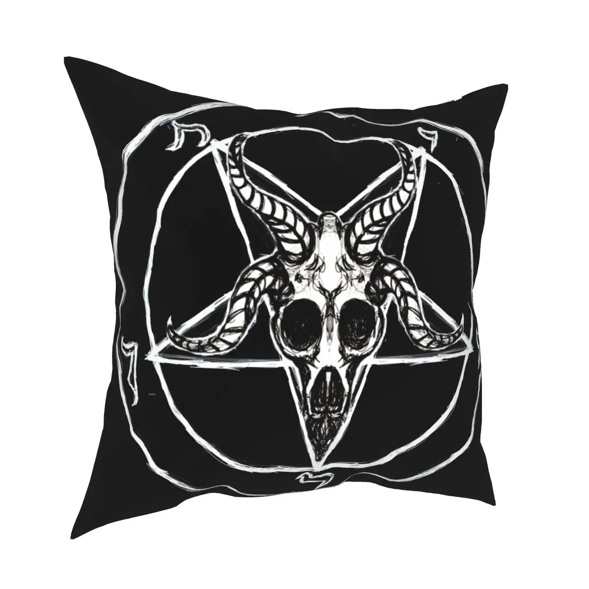 

Baphomet Pentagram Throw Pillow Cover Throw Pillow Occult Pentagram Goat Skull Creative Pillowcover Home Decor
