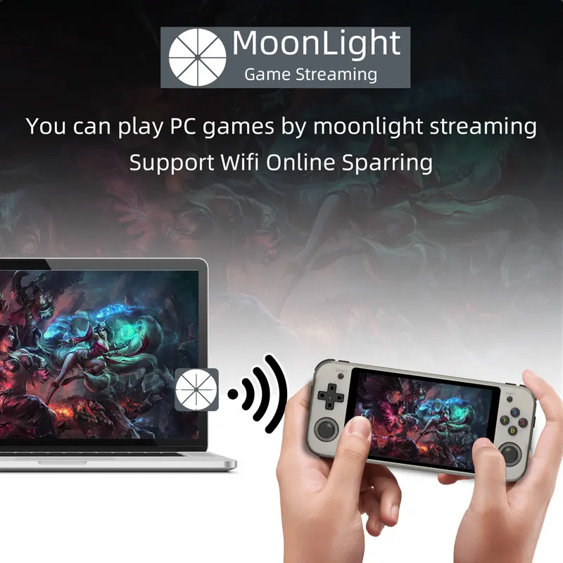 Anbernik RG552 نظام مزدوج يده وحدة التحكم 4200 ألعاب الرجعية 5.36 "IPS شاشة تعمل باللمس PD تهمة أندرويد لينكس المحمولة لعبة لاعب