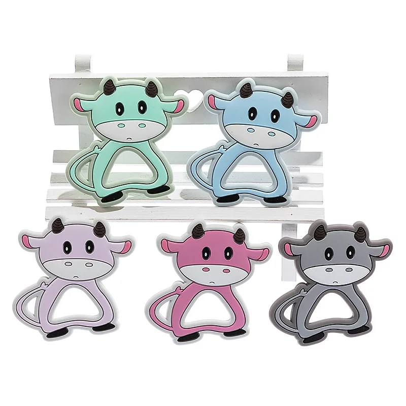 Silicone Teether Rodent Cartoon Animals 1Pc Food Grade Silicone Pandents DIY Teething Toys For Teeth Tiny Rod Baby Teethers Gift