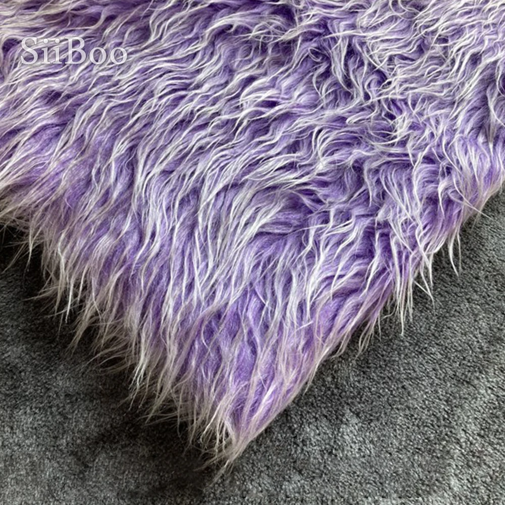 Siiboo faux mongolian fur fabric for garment accessories photograph prop DIY doll soft touch white color tip dye curl fur sp6556