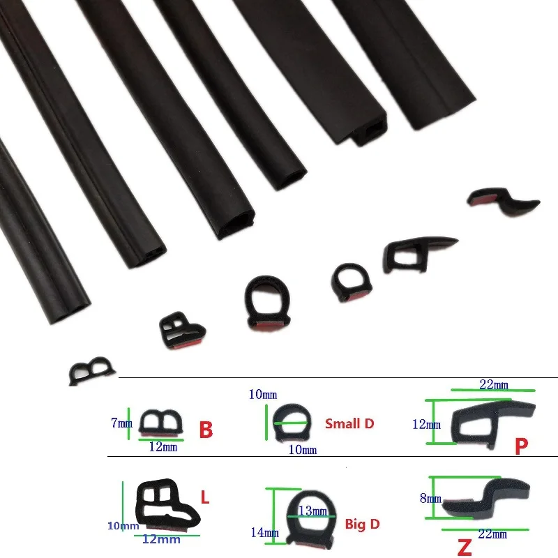 Universal Noise Isolating Seal 4 Meters/Set Auto Rubber Seals Car Door Seal Strip EPDM  Car Rubber Seal Sealing