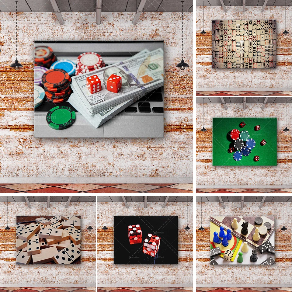 Game room wall hanging art canvas domino and digital wall hanging art poster/