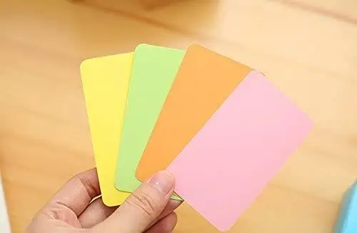 100Pcs Multi-ใช้การ์ดเปล่า DIY การ์ด Graffiti กลมบัตรขนาดเล็กบัตรคำ Sticky Note Card การ์ดข้อความกล่องสุ่มสี