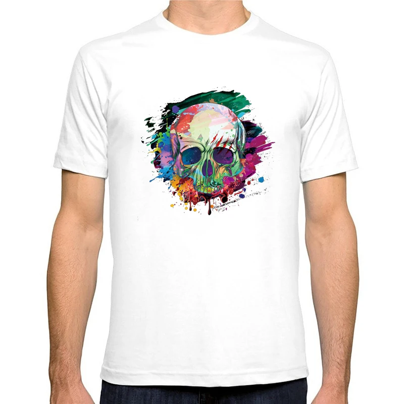 Sugar Skull Patches For Men Women Clothes Thermal Transfer T-shirt New Design DIY Easy Iron On Printing-CQ