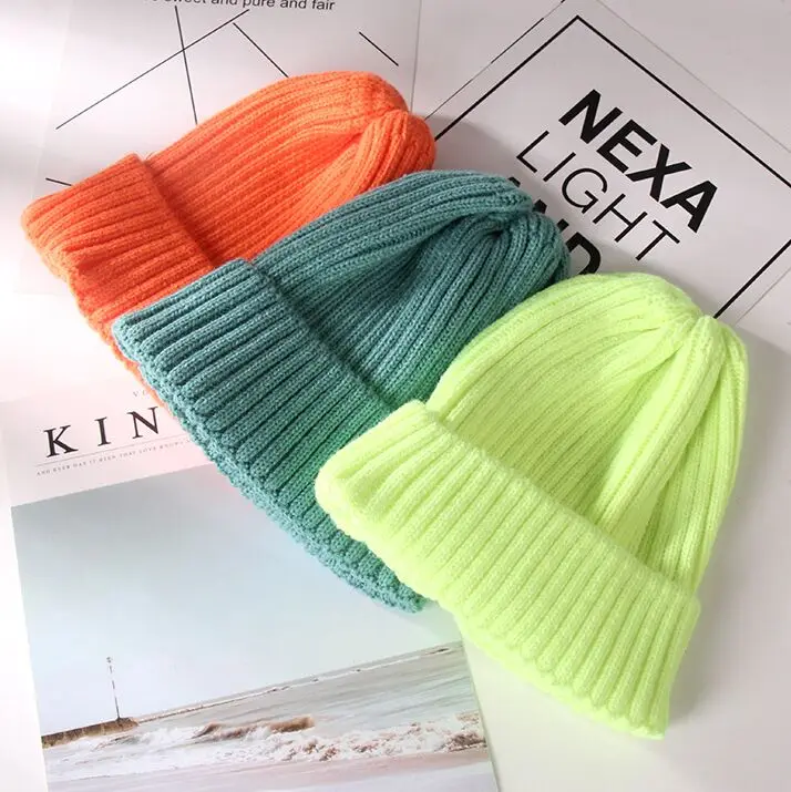 

ZHENPEI027 Winter Gril Unisex Multicolor peaked cap Winter women thick warm wool knitted skullies beanie cap