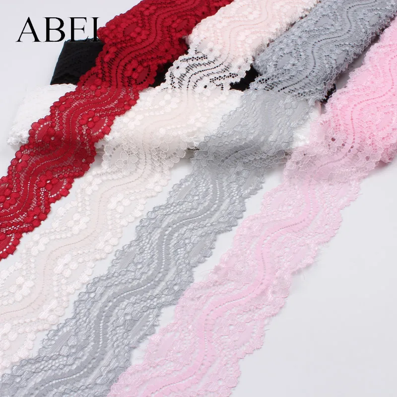 6cm 10Yards Quality Stretchy Lace Trims For Underwear Swimming Clothes Handmade Sewing Elastic Ribbon Fabric Accessories