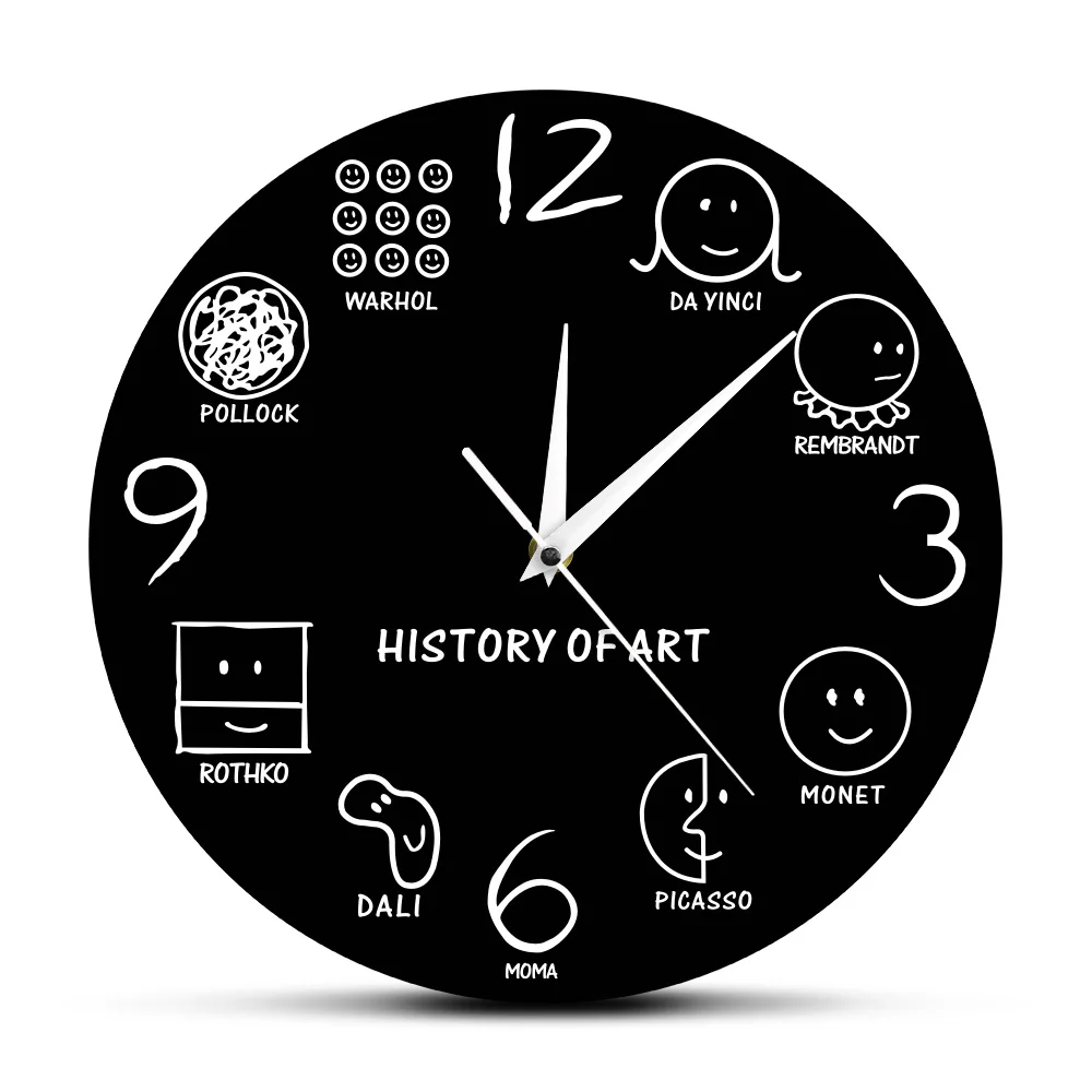 History Of Art Vintage Wall Clock Da Vinci Picasso Van Gogh Warhol Muesum Modern Art Artist Decorative Wall Watch Art Lover Gift