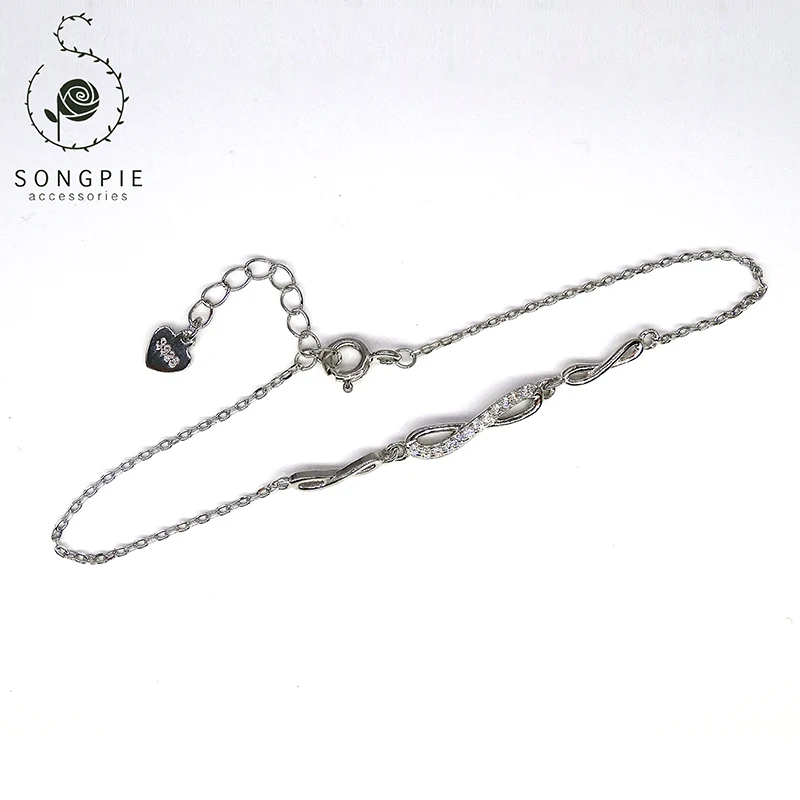 Fashion 925 Sterling Silver Women's Party Bracelet Creative Simplicity Figure 8 Bracelet Jewelry Size Adjustable