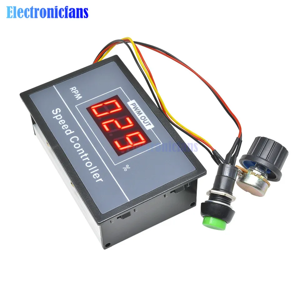 PWM Drehzahlregler 6-60V 30A – Mit LED-Display, Start/Stopp, Für Gleichstrommotoren