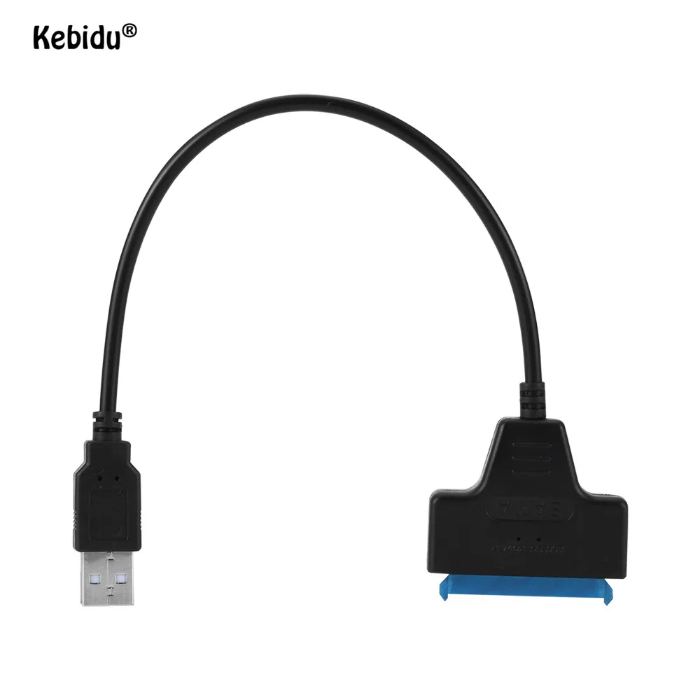 Kebidu USB 2.0 to SATA 22Pin Adapter Cable 480Mbps SATA 22Pin USB 2.0 Data Cable For 2.5 inch SSD