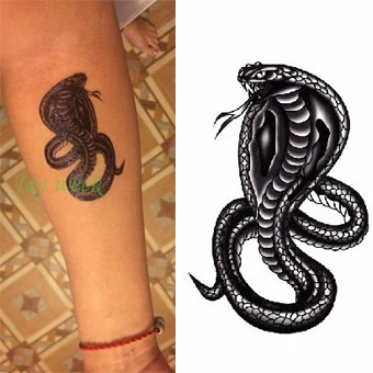 Temporary Tattoo Sticker 10.5*6cm fashion Cobra snake tattoo for men tatto stickers flash tatoo fake tattoos Waterproof Body Art